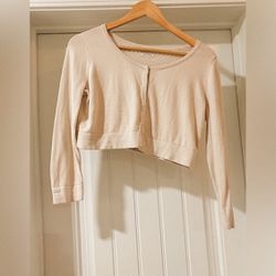 Pins And Needles Cream Cropped Cardigan Size L