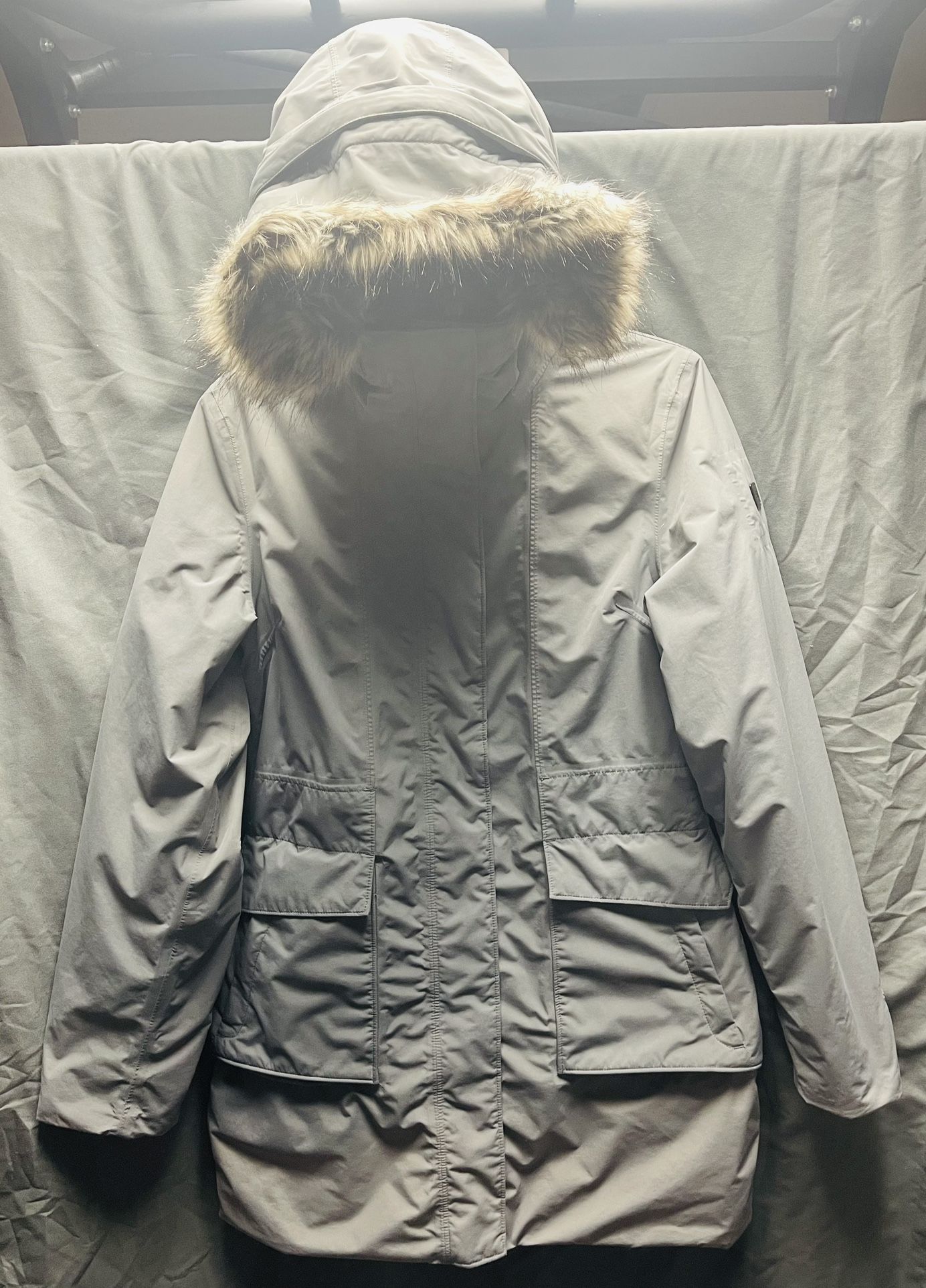 Women's The North Face Gray Hooded Full Zip Parka Jacket - Size Small