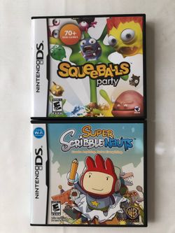 Set of TWO Nintendo DS games - Squeeballs Party AND Super Scribblenauts