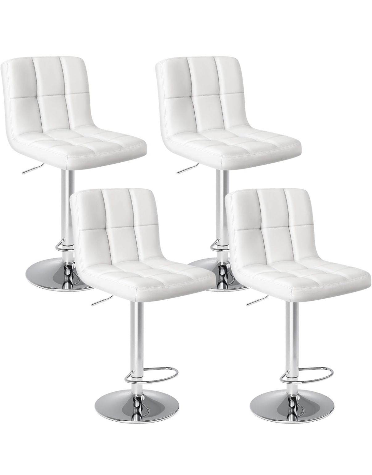 New- white swivel adjustable bar stools (45$ each, 10 available)