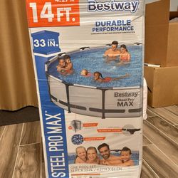 Bestway Steel Pro Max Round Above Ground Swimming Pool with Pump & Filter - 14’x33” - BRAND NEW STILL IN BOX