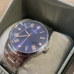 Guess U1194G2 Blue Analog Silver Watch 