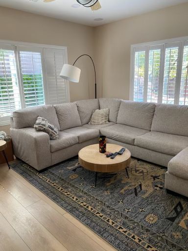Like New 3-Piece Performance Fabric Sectional with Chaise 