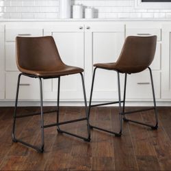 TARGET | Saracina Home’s Laslo Mid Century Modern 26” Faux Leather Counter Stool Set