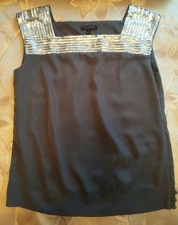 Banana Republic gray blouse with sequins