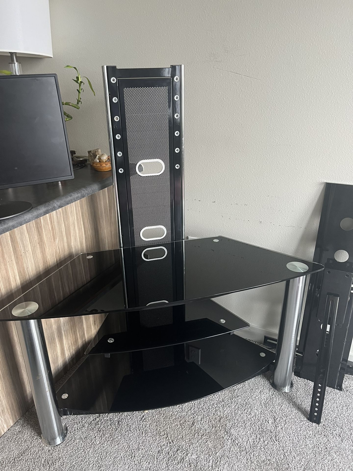 Glass And Steel TV Mounting System