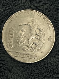 1986 200 pesos Mexico World Cup commemorative coin