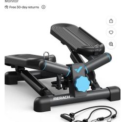 Merach Rocking Stepper Ski Machine 3D Motion Home Workout Black & Blue