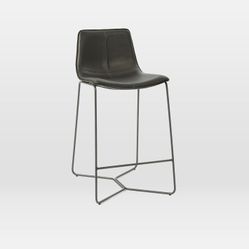 West Elm Leather Slope Bar Stools