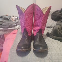 Durango Boots  Size 10 ,black And Pink . Have Barley Been Worn.practically Brand New