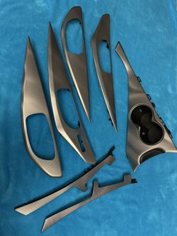 Infiniti Q50 door finisher set and center console set - textured aluminum