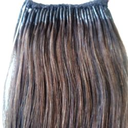 20" itip human hair extensions " Chocolate Brown #4" get length and fullness