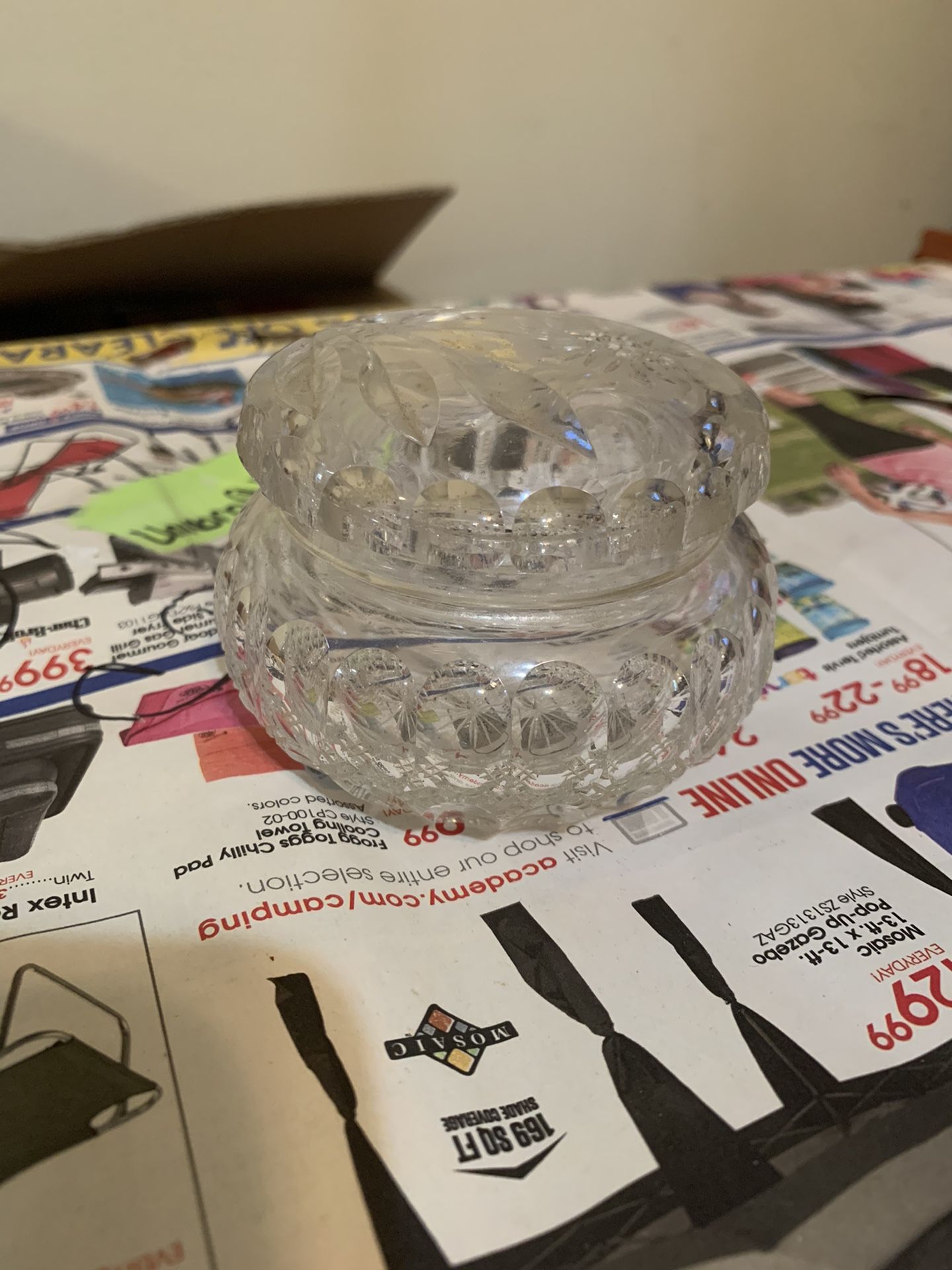 Floral modern glass jar / jewelry box