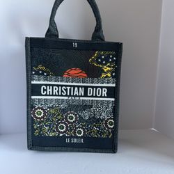 Book Tote Vertical Bag With Christian Dior Monogram In Navy 