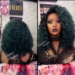 Human Hair Blended Lace Front Wig 