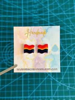 Pride month flag stud earrings - Shrink plastic stud Earrings