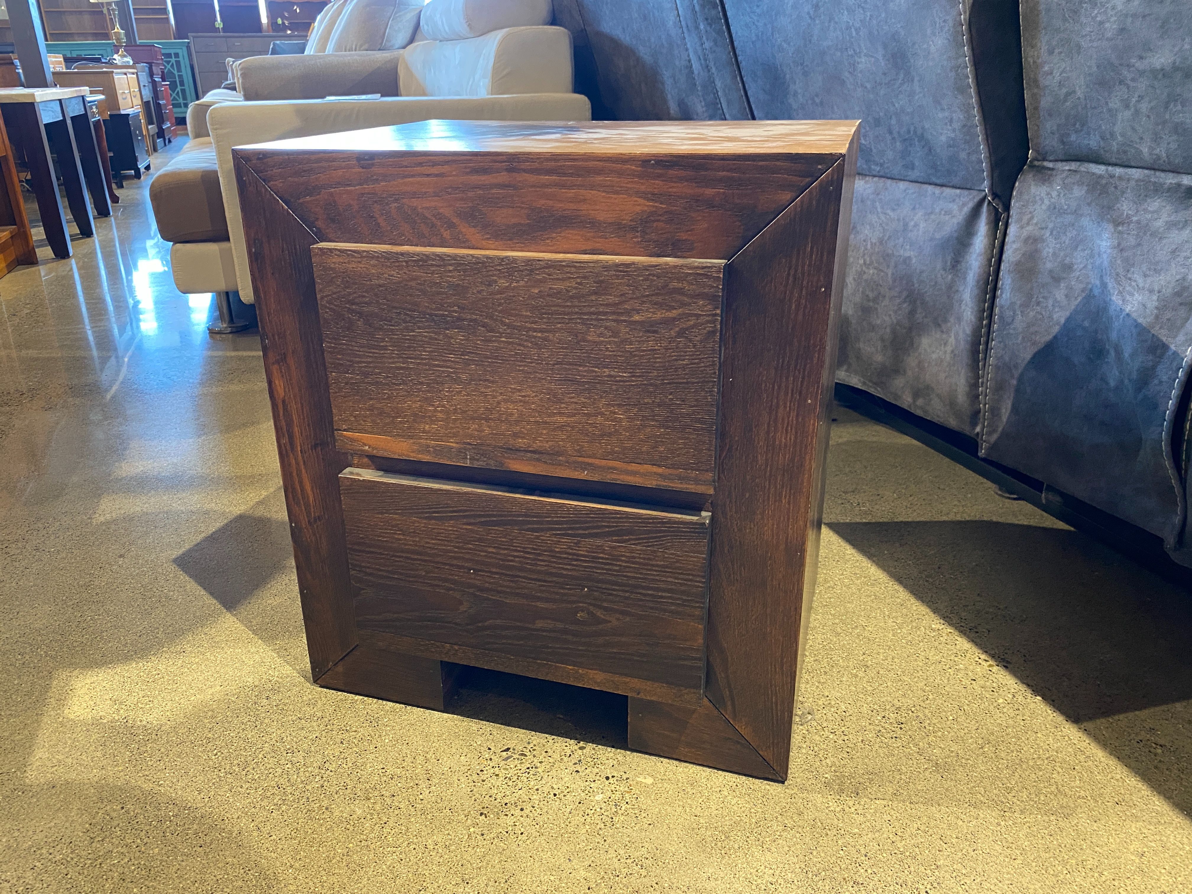 Two Drawer Nightstand with Sleek Lines