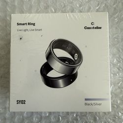 Casatelier Smart Ring Silver/Black Stainless Steel All-Scenario Health Monitoring Accurate Sp02 Heart Rate Sleep Analysis IP68 Water & Dust Resistance