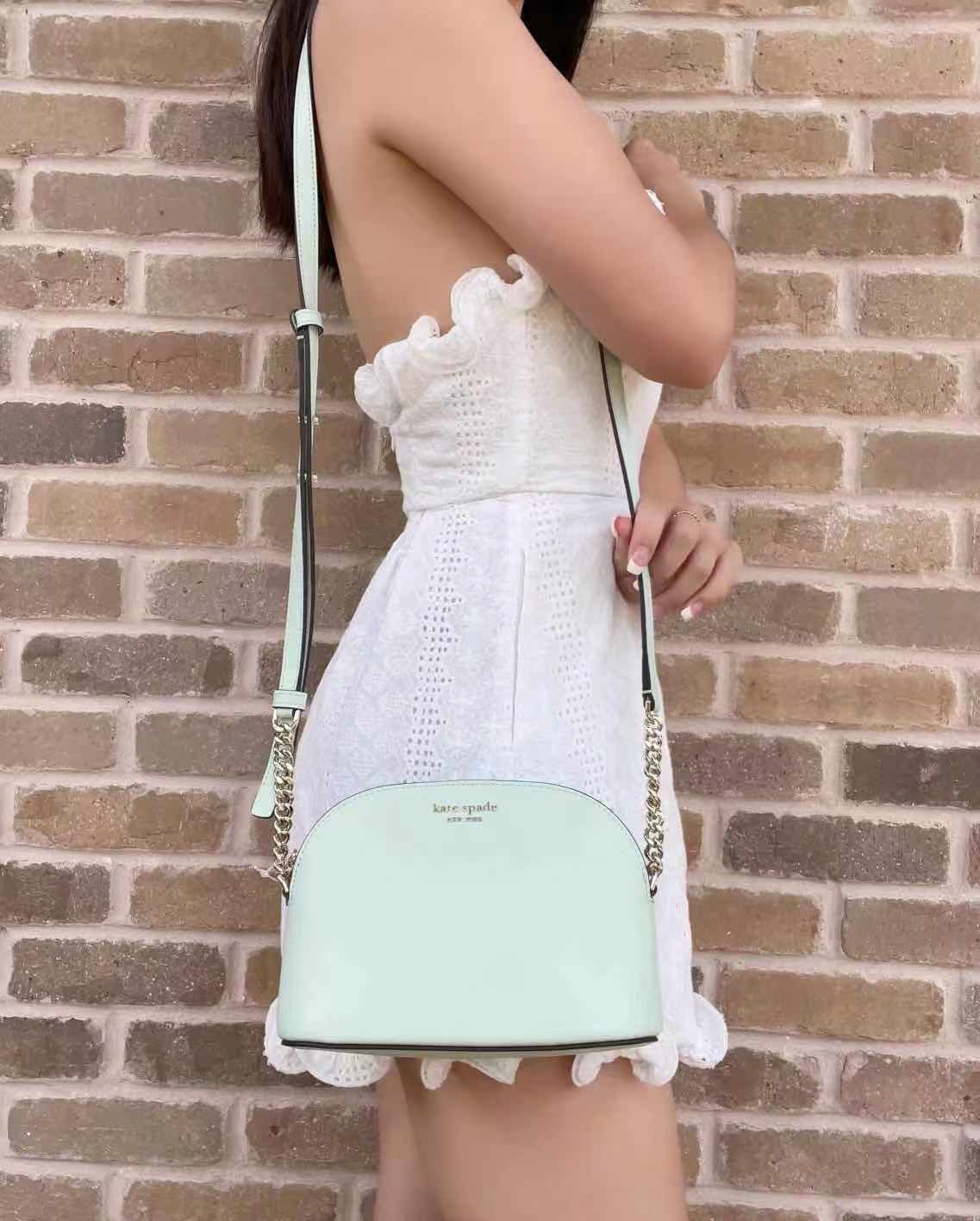 NWT Kate Spade Spencer Small Dome Crossbody Leather Bag Turquoise Crystal Blue