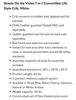 7 in 1 crib to full size bed