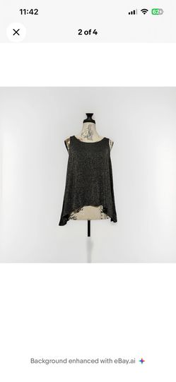 Vintage Y2K XXI Forever 21 Black Metallic Glitter Tank Flowy High Low Party M egan Leather Mini Satchel Purse