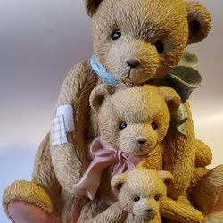 Oversized Cherished Teddies Three Teddy Bear Figurines.  12 Inches!