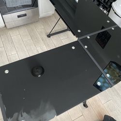 Black Glass/ Metal Computer Desk