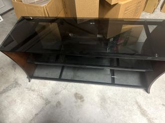 Bell'O Glass & Wood Entertainment Center / Display Shelf