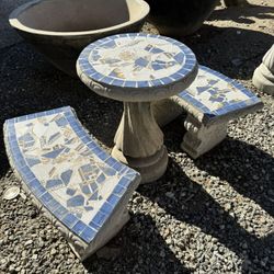 Concrete Round Garden Table 