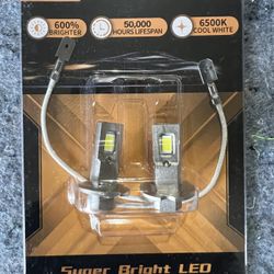 Set Of H3 LED Bulbs 6000K Color