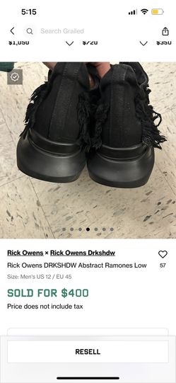 Rick Owens Ramones Low DRKSHDW, Men's Fashion, Footwear, Sneakers