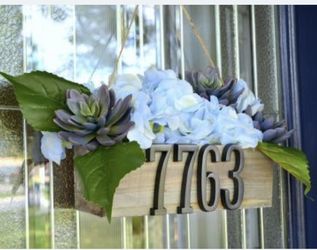 Address planter door decor custom made on order