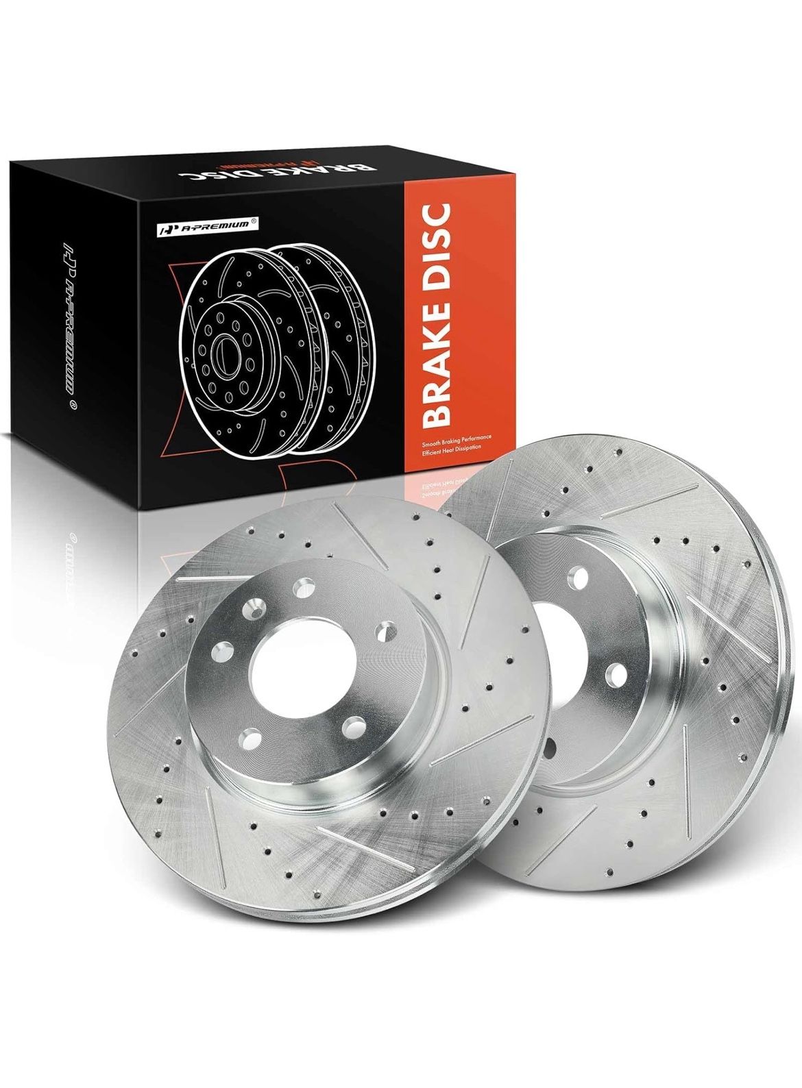 A-Premium 11.81 Inch (300mm) Front Vented Disc Brake Rotors
