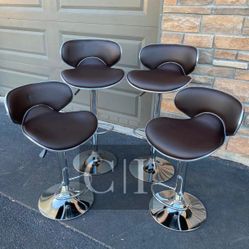 New 4 Brown Bar Stools 