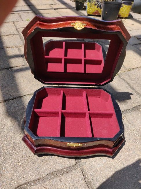Lacquered Wood Jewelry Box 