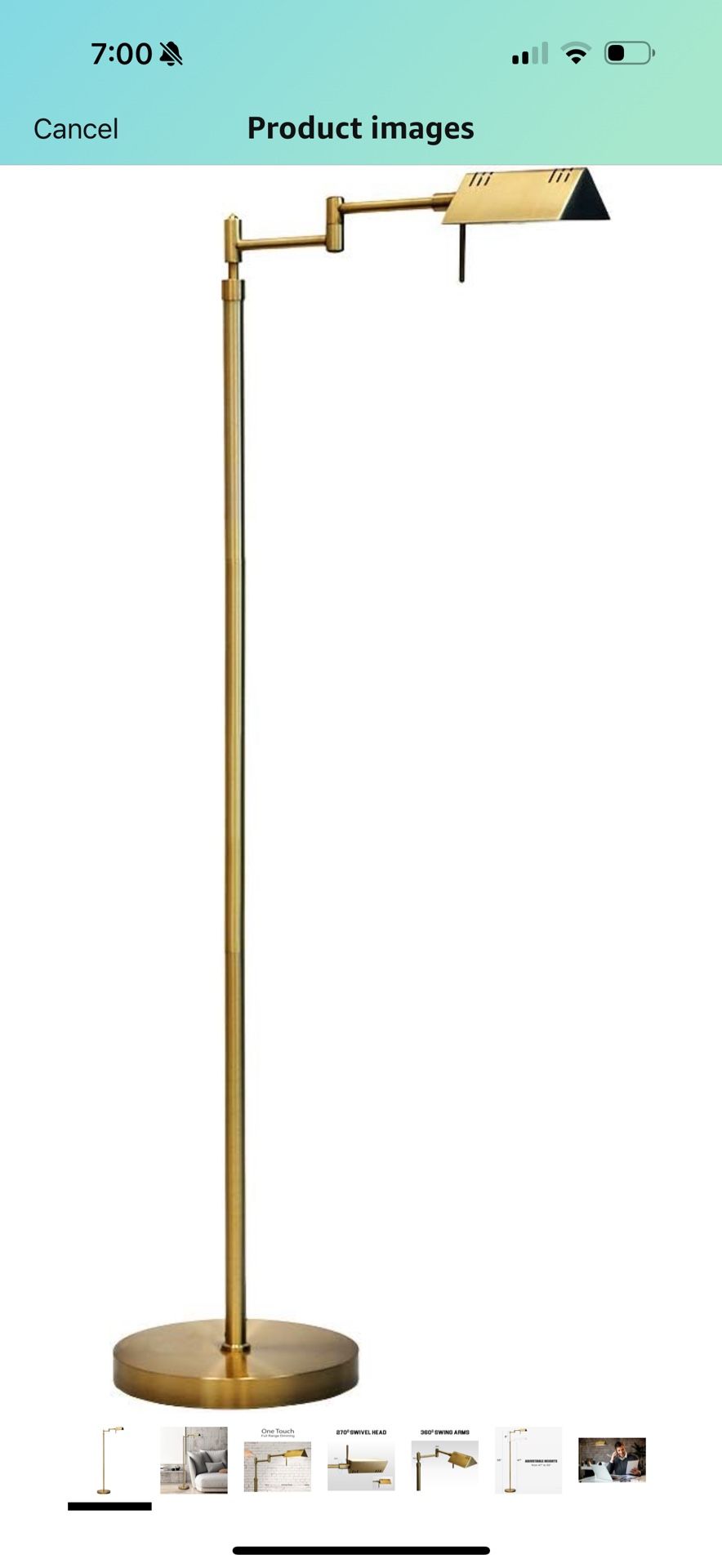 O’Bright Dimmable LED Pharmacy Floor Lamp, 12W LED, Full Range Dimming, 360 Degree Swing Arms, Adjustable Heights, Standing Lamp for Reading, Sewing,