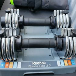 5 In 1, Reebok Adjustable Weights, Pair, Great Condition