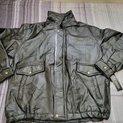Brand New w/Tags Men's Light Weight Black 100% Leather Jacket Size XL