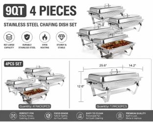 9QT Chafing Dish Set – 4 Pack