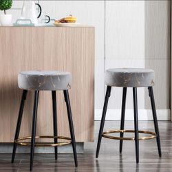 New pre-installed Marble pattern  velvet 4 bar stools (Please Read👇🏼before messaging)