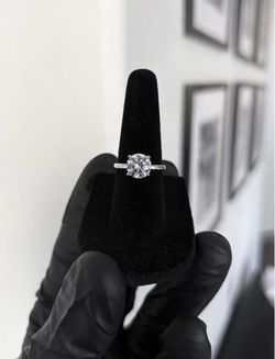 Solitaire Lab-Created Simulated Stone | Solid 925 Sterling Silver | Size 7