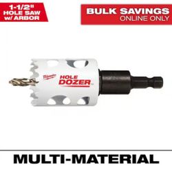 Milwaukee 1-1/2 in. Hole Dozer Bi-Metal Hole Saw with 3/8 in. Arbor & Pilot Bit @Mil-177