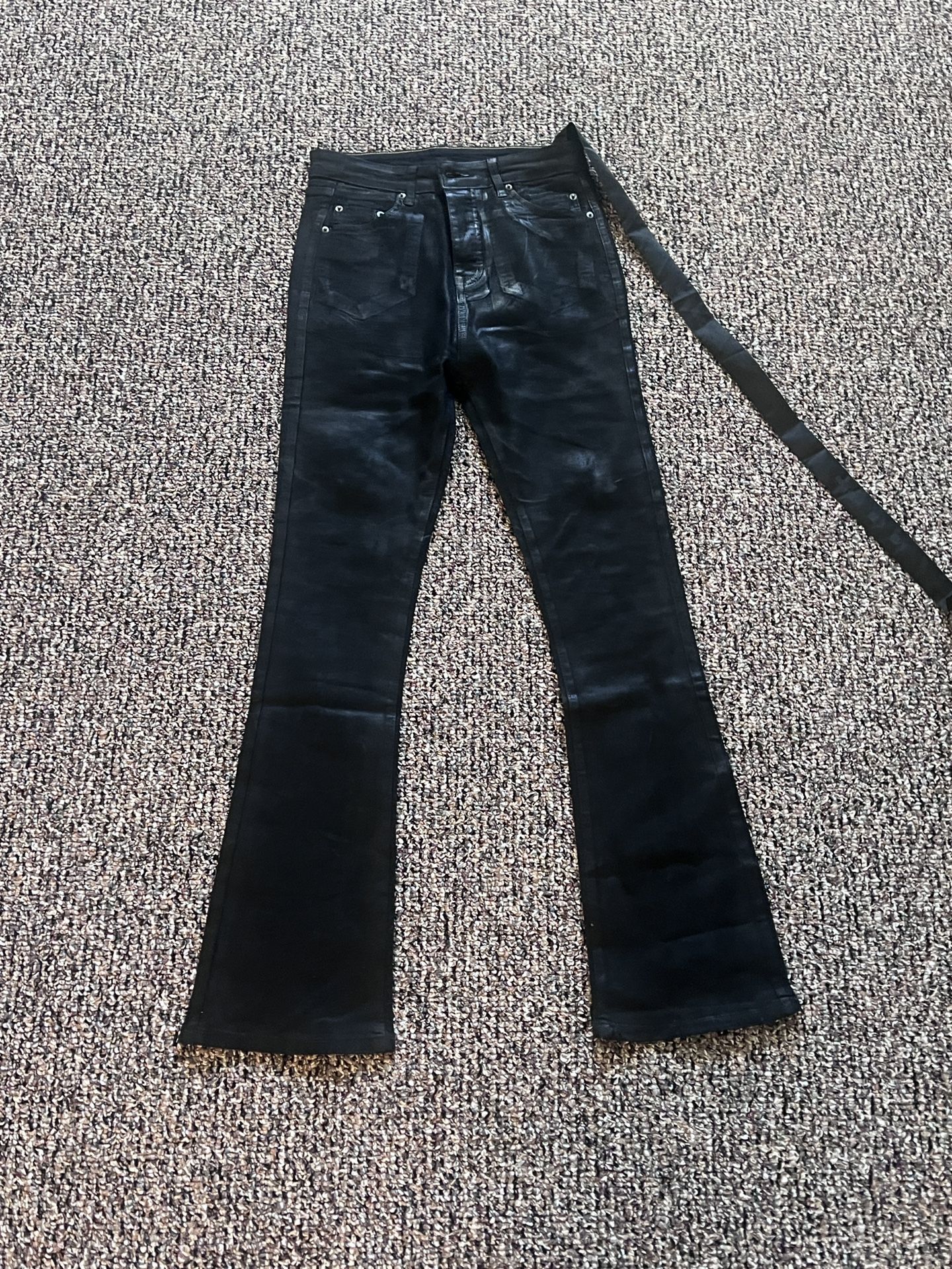 rick owens detroit waxed jeans
