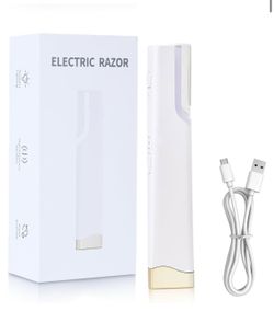 lychee Electric Eyebrow Trimmer, USB Rechargeable Personal Trimmer for Hygienic Grooming with Rinseable, Interchangeable Heads for Eyebrows, Face, Upp