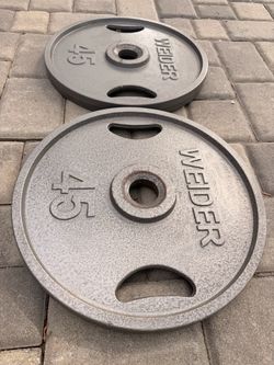Pair of 45 pound Weider Olympic weights