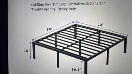 Heavy duty bed frame plus mattress. 16 inches hights or higher