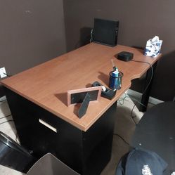Office Desk - Brown & Black 