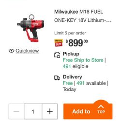 Milwaukee One Inch One Key Impact