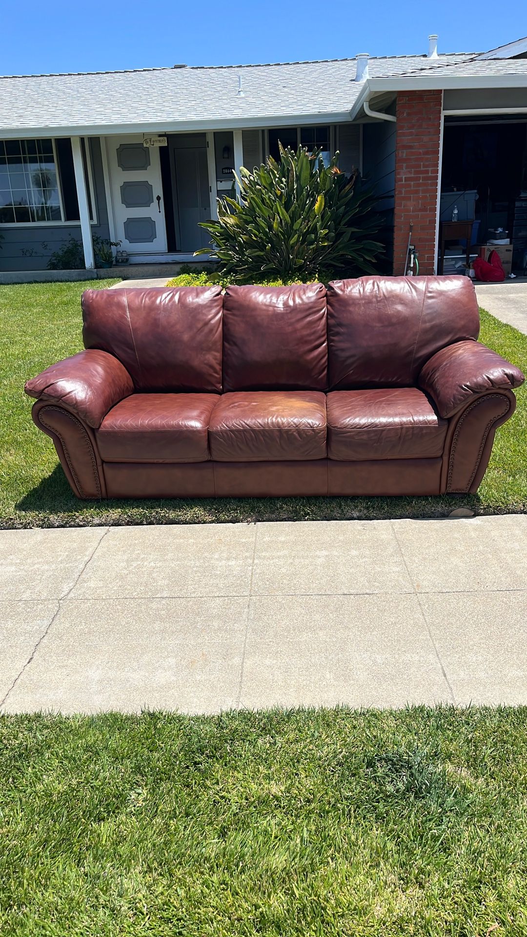 Brown Leather Couch.