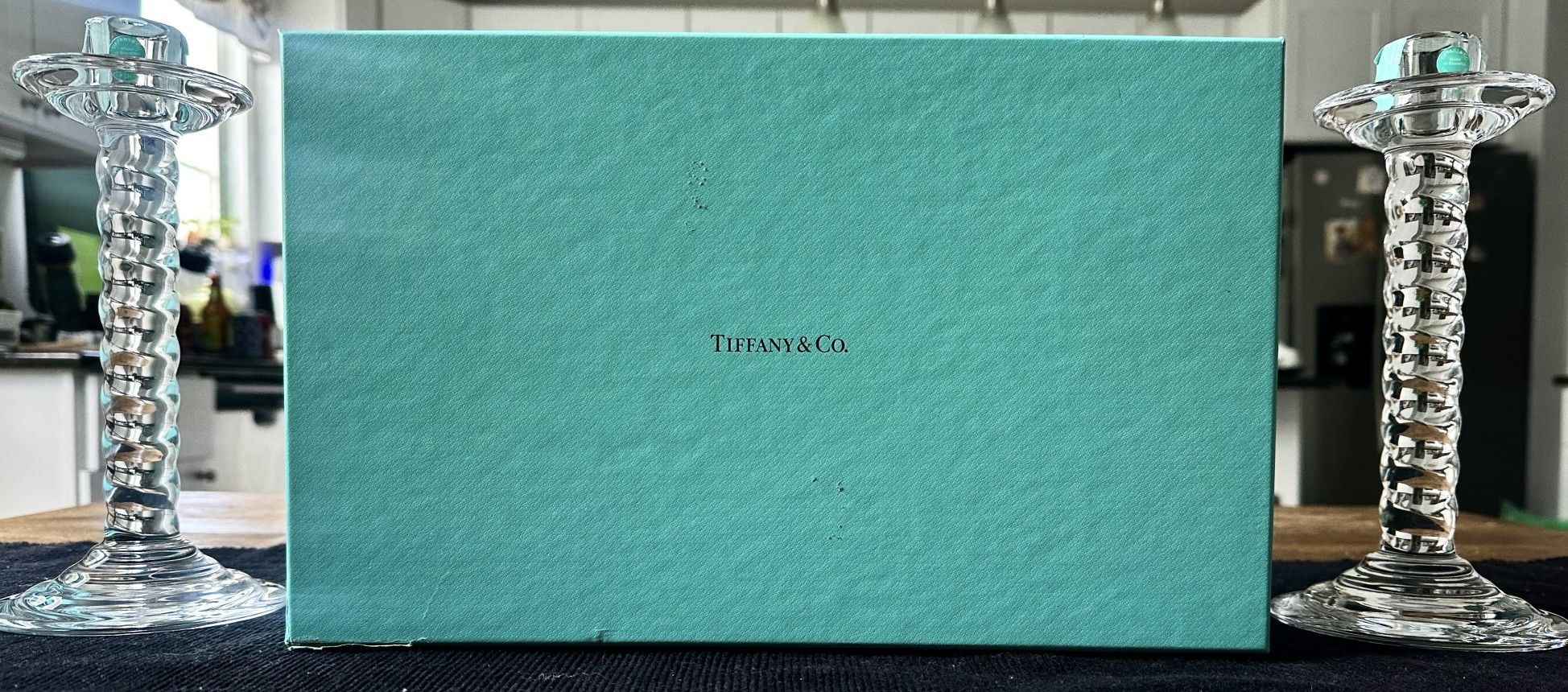 Tiffany And Co. Glass Candlesticks